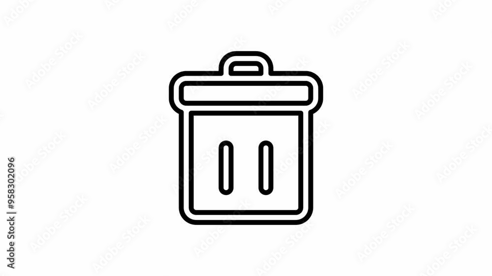 Animation of a delete icon on a white background. 4K video. Looped animation. Animation of a delete icon on a white background. 4K video. Looped animation.