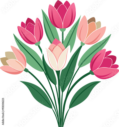 Colorful Spring Floral illustration Vector Design