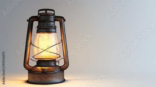 Rustic Lantern in Misty Atmosphere