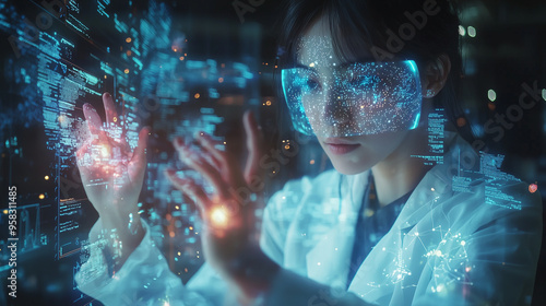 A close-up of a doctor usin...