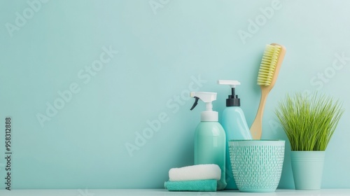 Organized Cleaning Space, a meticulously arranged area showcasing a minimalist design, emphasizing cleanliness and simplicity, promoting efficiency and ease of access for all cleaning tasks