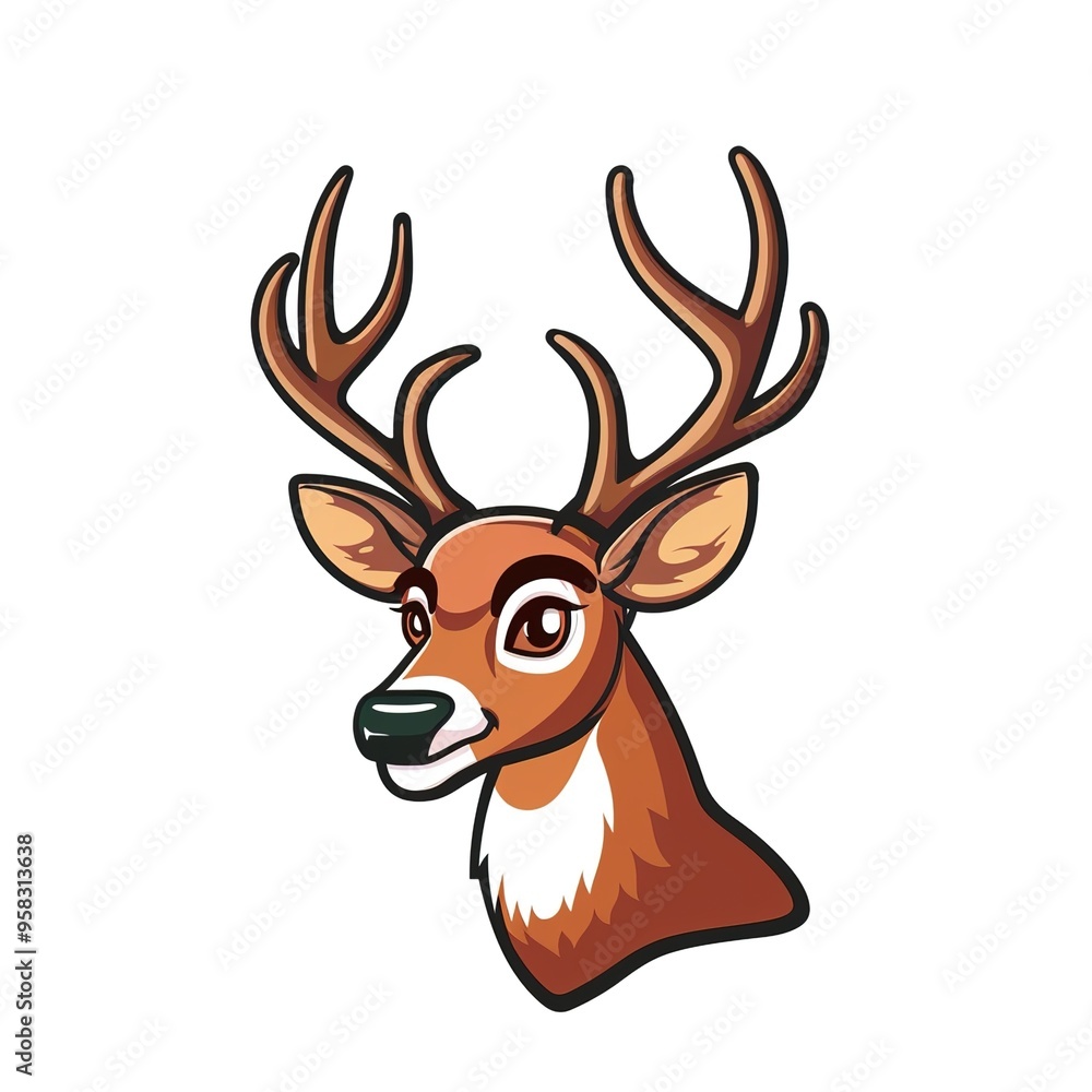 deer mascot logo isolated on white background deer mascot logo isolated on white background