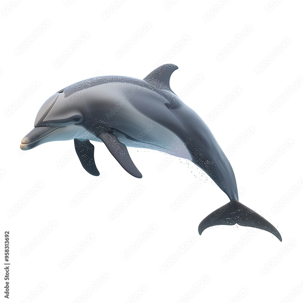 Fototapeta premium dolphin isolated on white background
