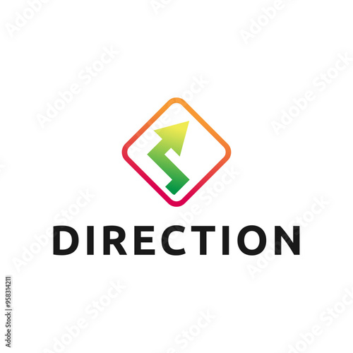 Abstract business logo design template with arrow symbol.