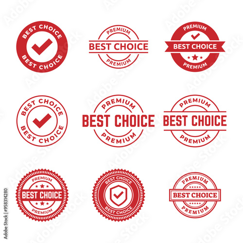 Set of best choice stamp, label, or logo. Vector illustration for web design