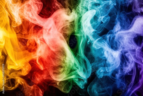 vibrant rainbow smoke swirls abstract background