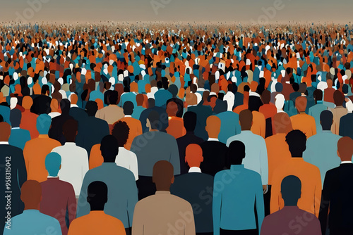 Abstract illustration for crowd of people as audience