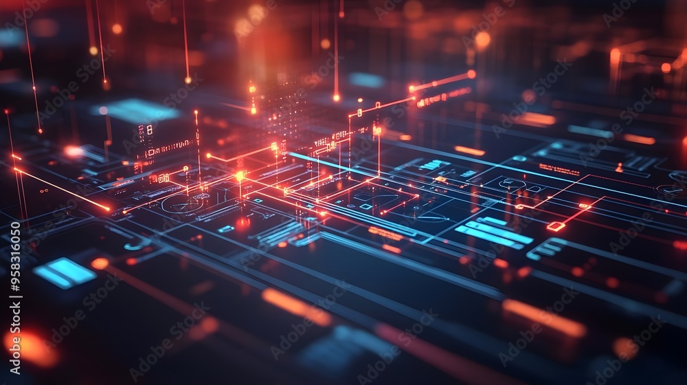 Abstract Digital Network Technology Background Abstract Digital Network Technology Background