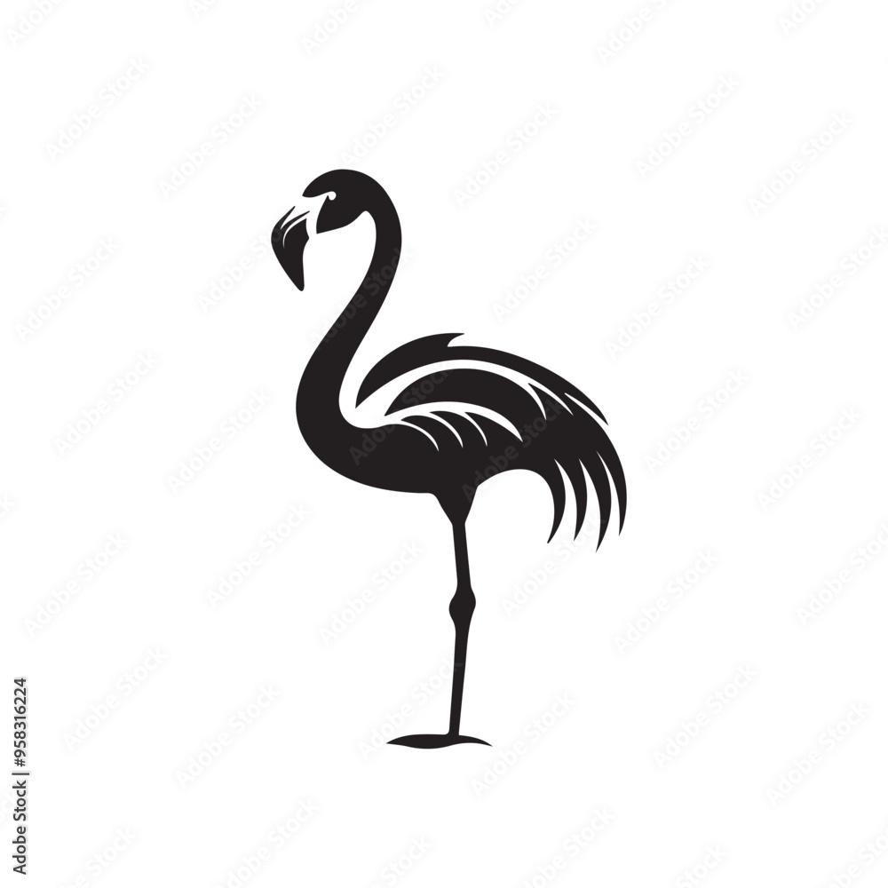 Flamingo in cartoon, doodle style . Image for t-shirt, web, mobile apps and ui. Isolated 2d vector illustration in logo, icon, sketch style, Eps 10, black and white. AI Generative Flamingo in cartoon, doodle style . Image for t-shirt, web, mobile apps and ui. Isolated 2d vector illustration in logo, icon, sketch style, Eps 10, black and white. AI Generative
