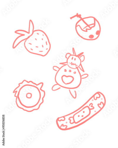 set of funny rabbits