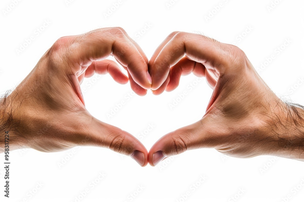 Hands Making A Heart. Symbol of Love and Human Relationships on White Background Hands Making A Heart. Symbol of Love and Human Relationships on White Background