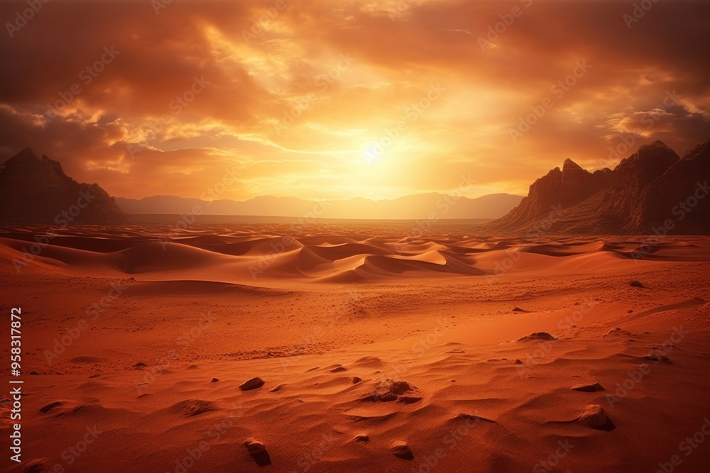 Naklejka premium Desert background landscape panoramic outdoors.