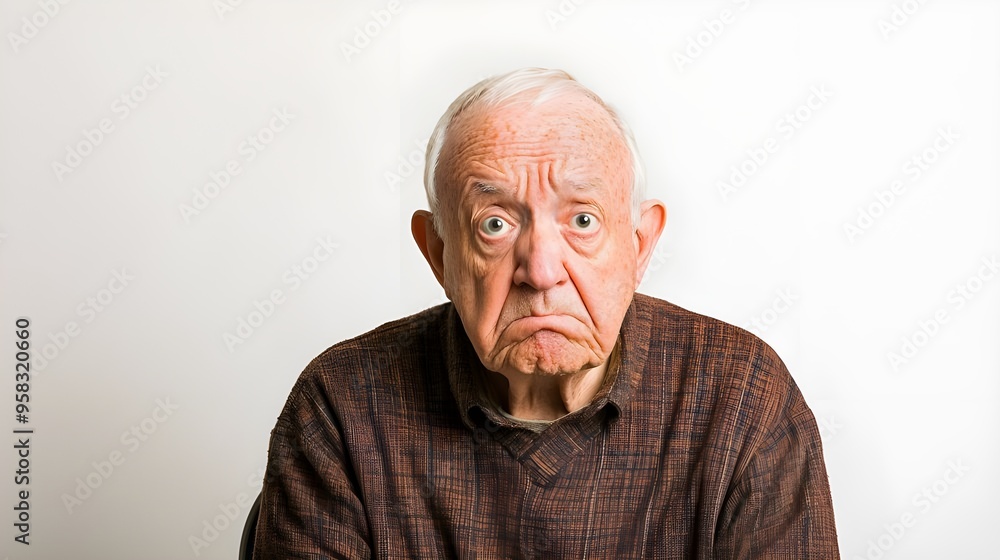 elderly expression of emotion shock sad curisosity elderly expression of emotion shock sad curisosity