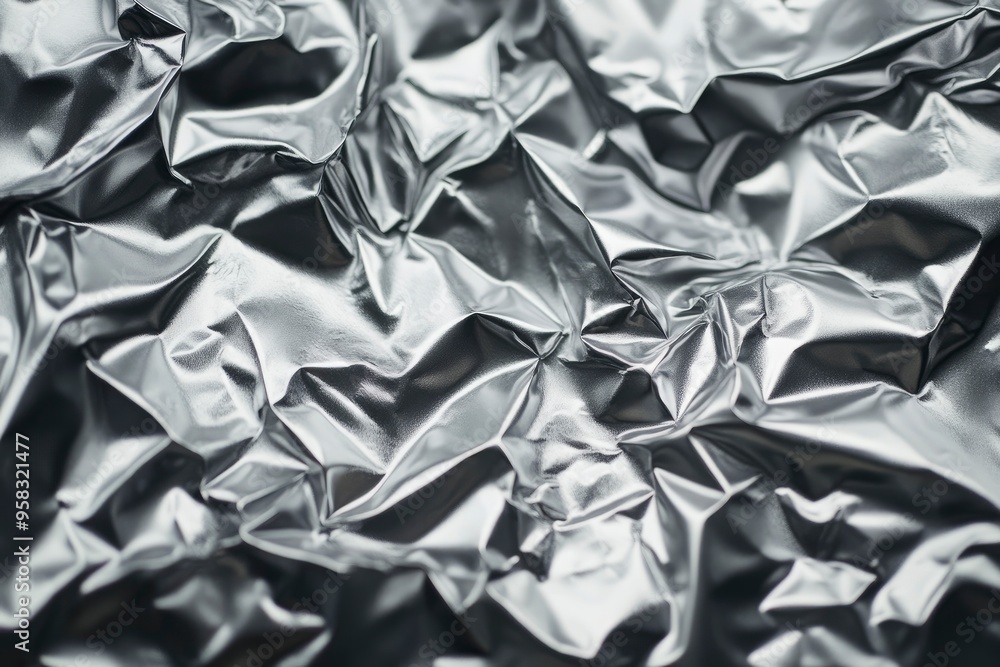 Abstract Texture, Glowing Silver Gray Foil Metal Wall with Copy Space, ai Abstract Texture, Glowing Silver Gray Foil Metal Wall with Copy Space, ai