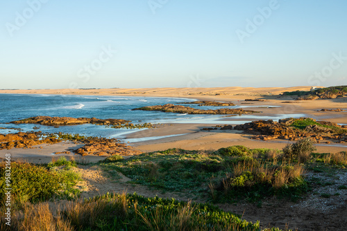 Birubi beach in the morning, Anna bay, NSW, Australia photo