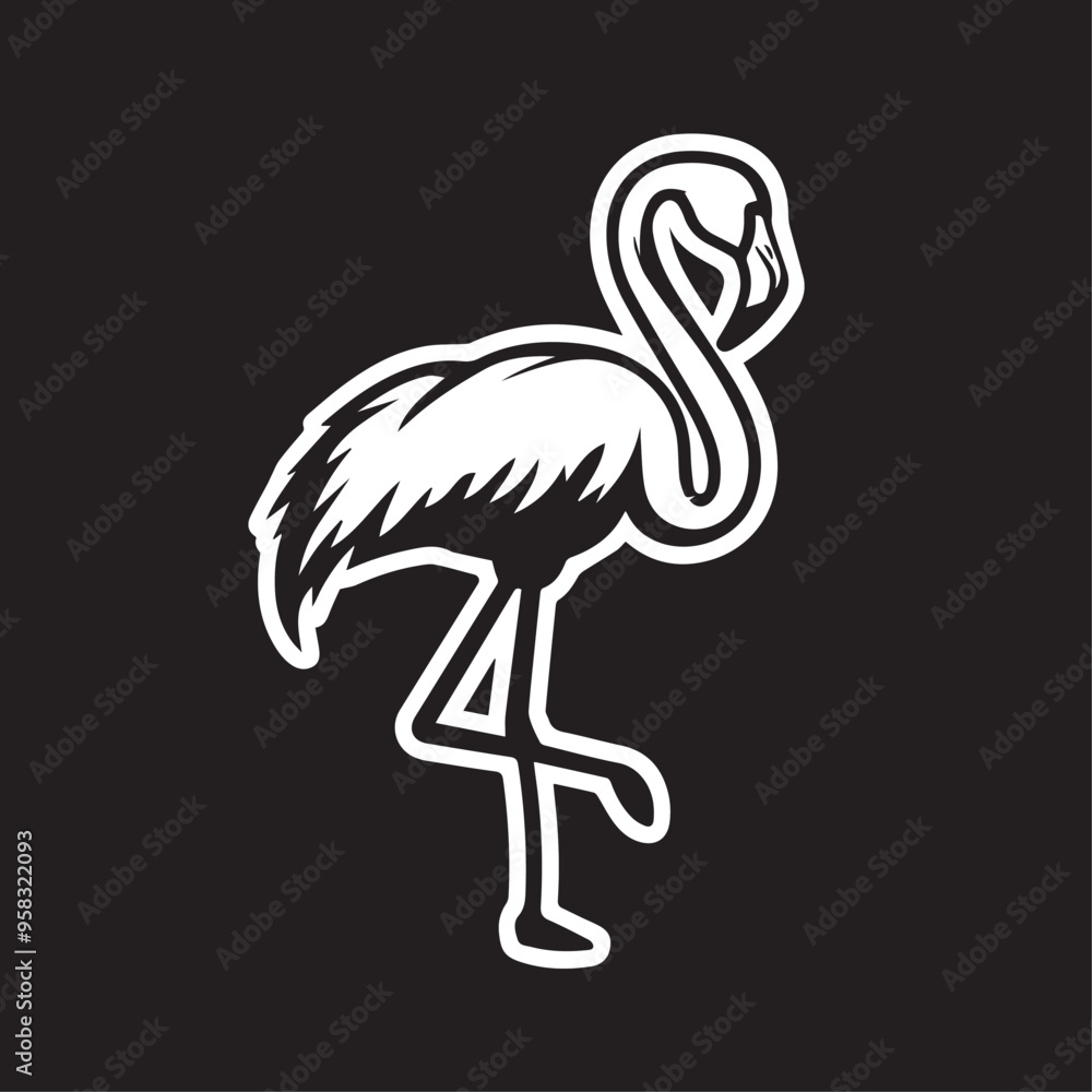 Flamingo in cartoon, doodle style . Image for t-shirt, web, mobile apps and ui. Isolated 2d vector illustration in logo, icon, sketch style, Eps 10, black and white. AI Generative Flamingo in cartoon, doodle style . Image for t-shirt, web, mobile apps and ui. Isolated 2d vector illustration in logo, icon, sketch style, Eps 10, black and white. AI Generative