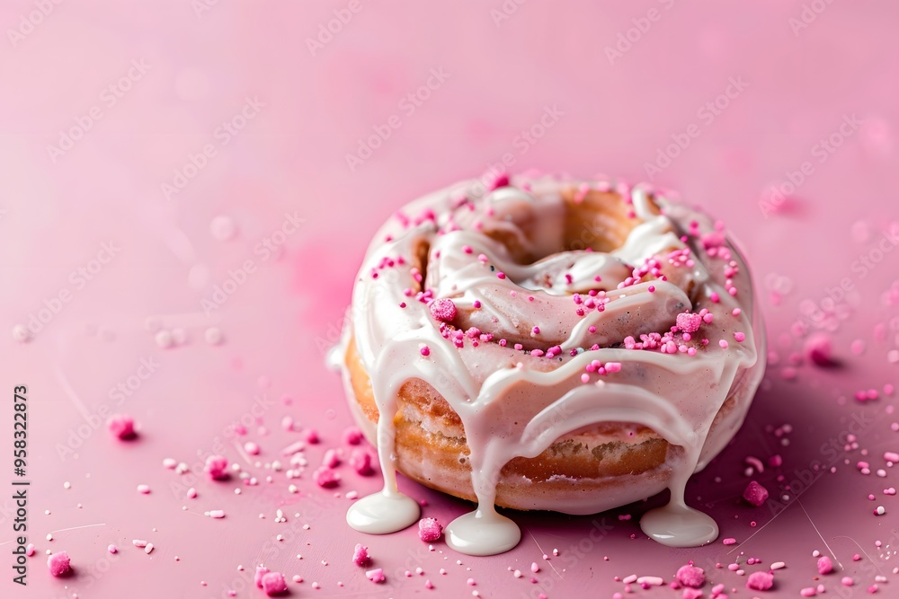 cinnamon roll on a pink background cinnamon roll on a pink background