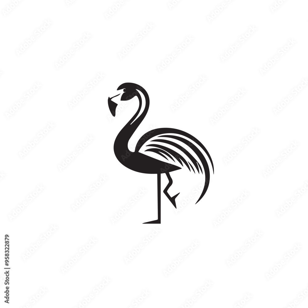Flamingo in cartoon, doodle style . Image for t-shirt, web, mobile apps and ui. Isolated 2d vector illustration in logo, icon, sketch style, Eps 10, black and white. AI Generative Flamingo in cartoon, doodle style . Image for t-shirt, web, mobile apps and ui. Isolated 2d vector illustration in logo, icon, sketch style, Eps 10, black and white. AI Generative