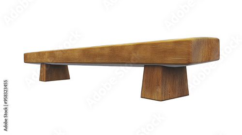 Wooden bench isolated transparent background