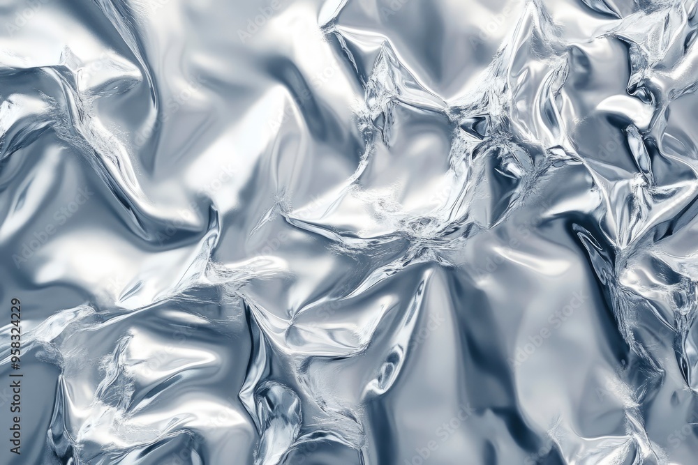 Abstract Texture, Glowing Silver Gray Foil Metal Wall with Copy Space, ai Abstract Texture, Glowing Silver Gray Foil Metal Wall with Copy Space, ai