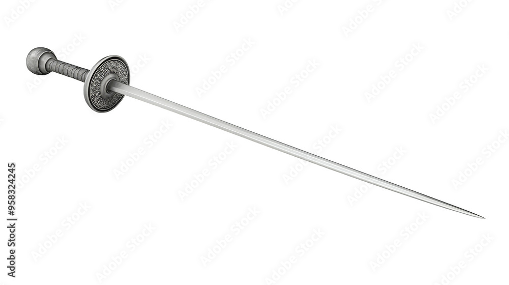 Silver Medieval Sword with Ornate Handle Silver Medieval Sword with Ornate Handle