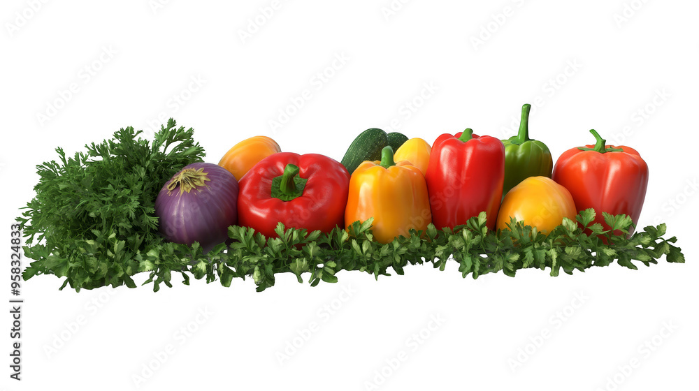 Fresh Vegetables Peppers Onion Parsley Zucchini Healthy Food Salad Ingredients Fresh Vegetables Peppers Onion Parsley Zucchini Healthy Food Salad Ingredients