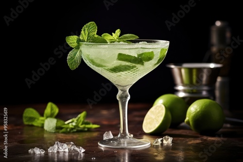 Cocktail lime martini alcohol. photo