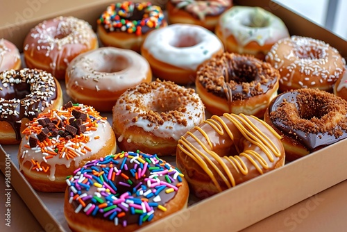 Wallpaper Mural Isolated close-up of a delicious, round donut with brown and pink icing, sprinkled with white sugar Torontodigital.ca