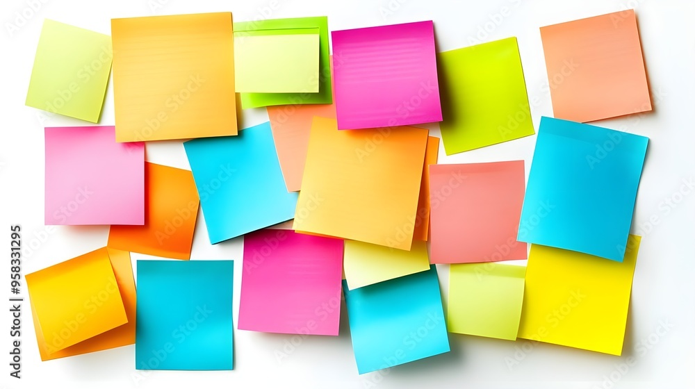 Colorful Sticky Notes on White Background Colorful Sticky Notes on White Background