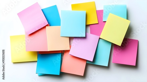 Colorful Sticky Notes on White Background