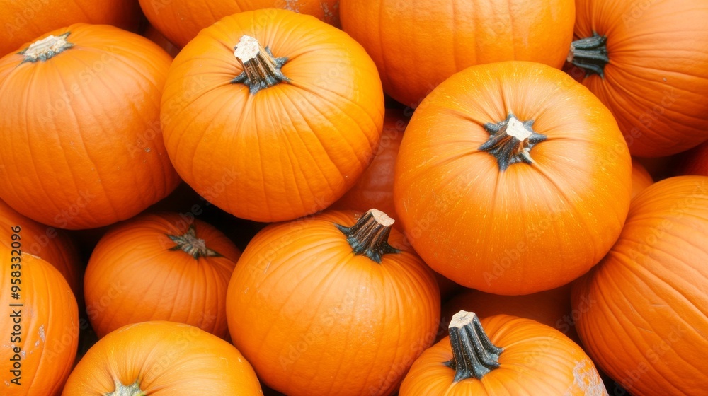 A group of pumpkins of varying sizes stacked together A group of pumpkins of varying sizes stacked together