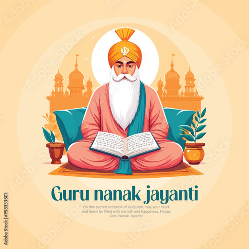 Guru Nanak Jayanti social media post banner template