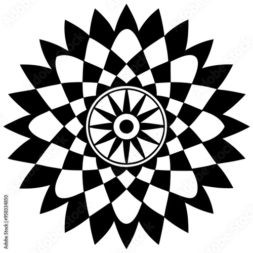 9Bavarian Flag Mandala Silhouettes Vector Illustration Clipart