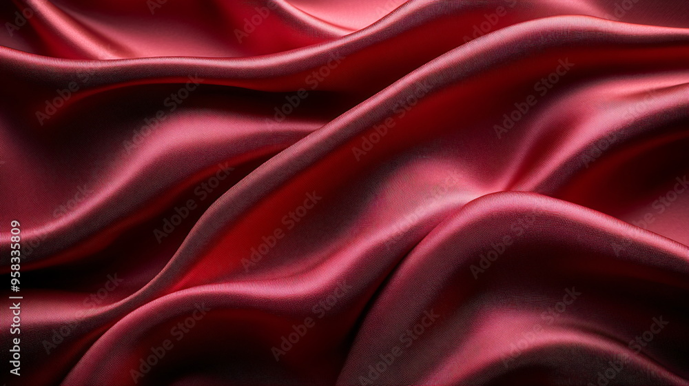 Obraz premium Dark red silk with wrinkles 