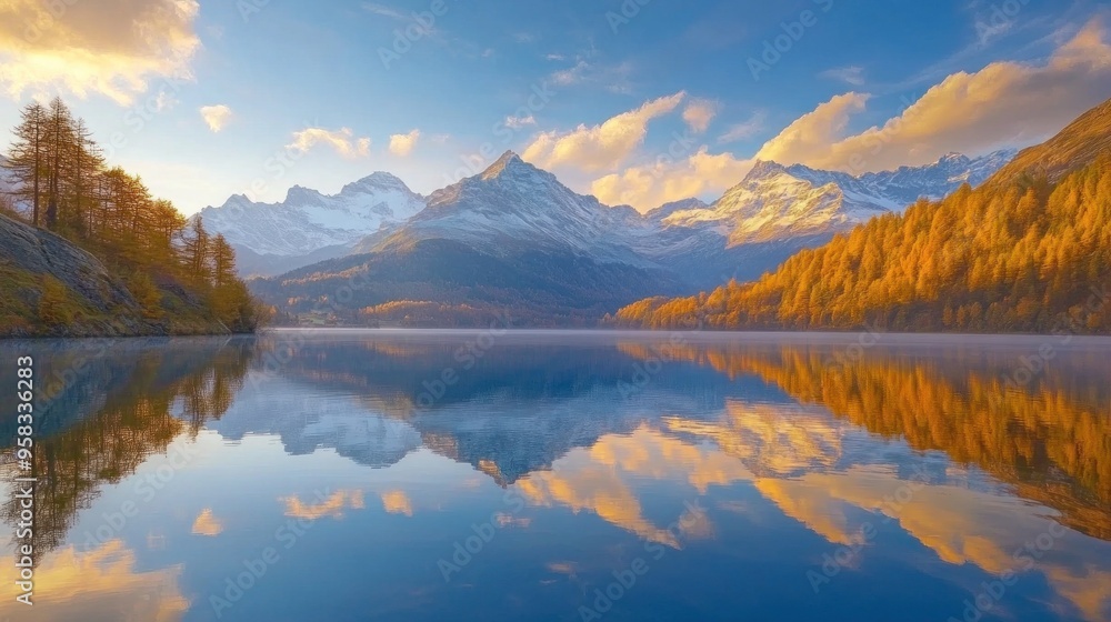 Serene Mountain Lake Reflections Serene Mountain Lake Reflections