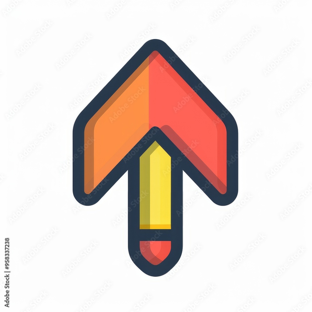 A simple and modern up arrow icon displayed in a minimalistic design featuring a flat colored outline against a white background, perfect for digital interfaces A simple and modern up arrow icon displayed in a minimalistic design featuring a flat colored outline against a white background, perfect for digital interfaces