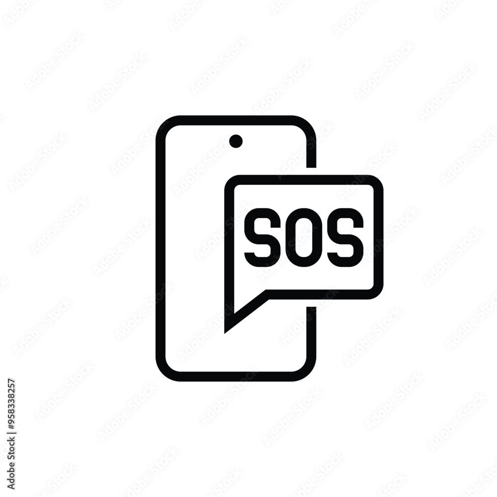 SOS Phone Chat Icons Mobile Messaging Emergency and Saving People sign Looking for Help SOS Phone Chat Icons Mobile Messaging Emergency and Saving People sign Looking for Help