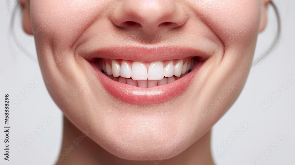 Obraz premium smile close up on white background.