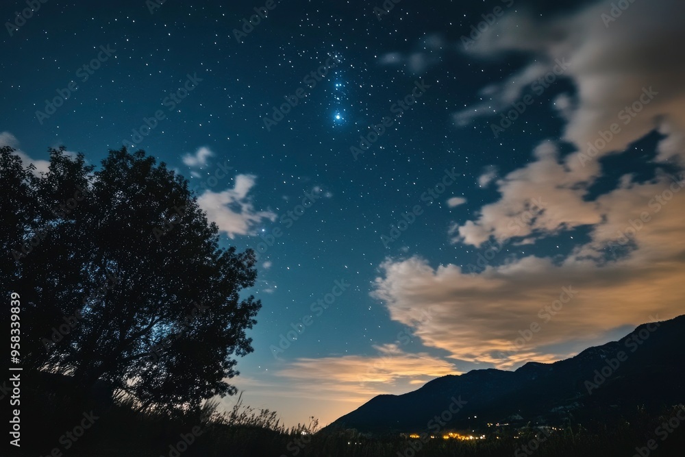 Night Sky With Stars and Clouds , ai Night Sky With Stars and Clouds , ai