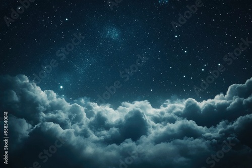 Night Sky With Stars and Clouds , ai