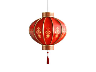 Chinese red lantern isolated on transparent or white background