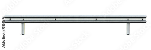 Guardrail isolated on transparent or white background