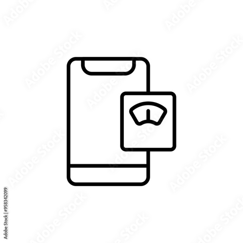 Fitness app outline icons, minimalist vector illustration ,simple transparent graphic element .Isolated on white background
