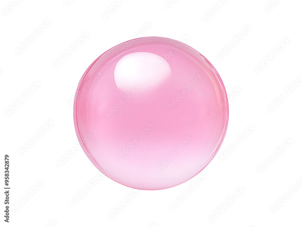 Fototapeta premium Pink bubble isolated on transparent or white background