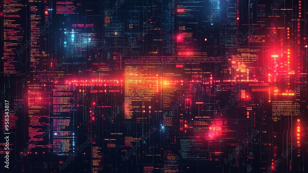 Fototapeta premium Vector illustration of mind map on coding languages including Python JavaScript C and Ruby