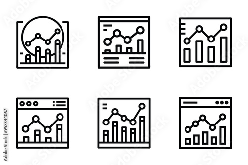 Wallpaper Mural Graph analytics icon bundle set in vector style Torontodigital.ca