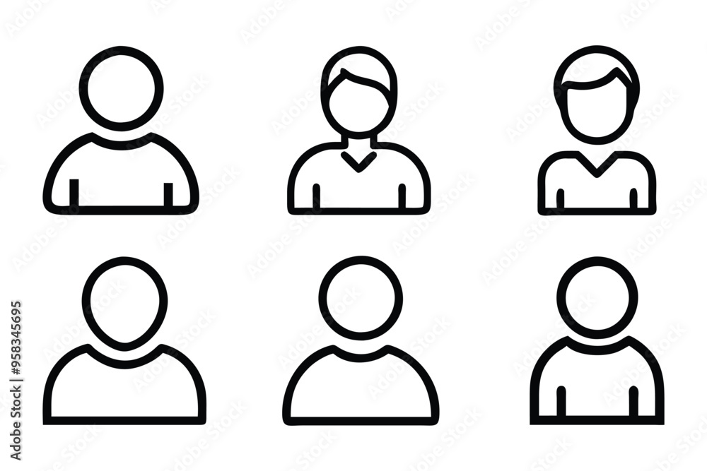 User icon bundle set in vector style User icon bundle set in vector style