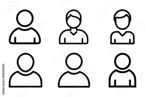 User icon bundle set in vector style