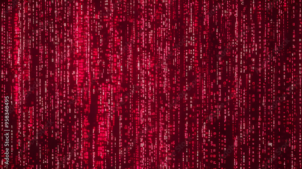 Red Digital Code Stream Matrix Background Red Digital Code Stream Matrix Background