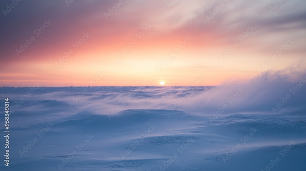 Arctic Sunset with Blowing Snow Arctic Sunset with Blowing Snow